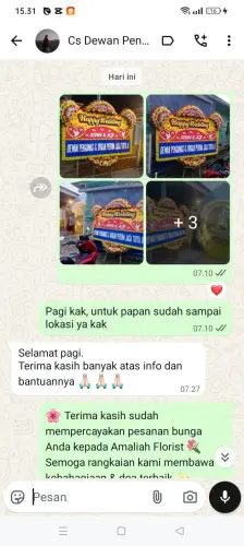 Testimonial Papan Bunga Pernikahan sekong